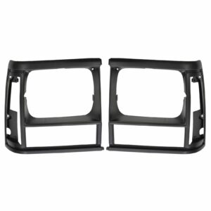 Headlight Bezel Black Pair Set Compatible with 1991-1996 Jeep Cherokee / 1991-1992 Jeep Comanche