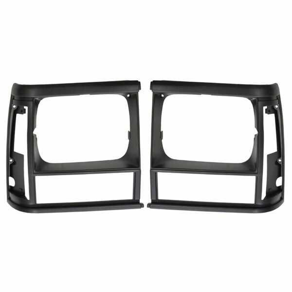 Headlight Bezel Black Pair Set Compatible with 1991-1996 Jeep Cherokee / 1991-1992 Jeep Comanche