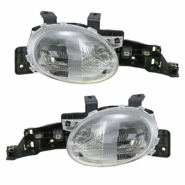 Headlights Headlamps Left & Right Pair Set for 95-99 Dodge Plymouth Neon