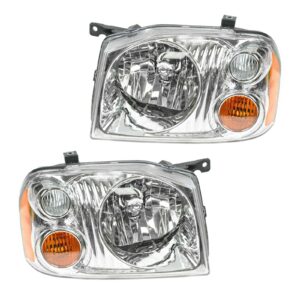 Headlights Headlamps Pair Set Left & Right for 01-04 Nissan Frontier Pickup