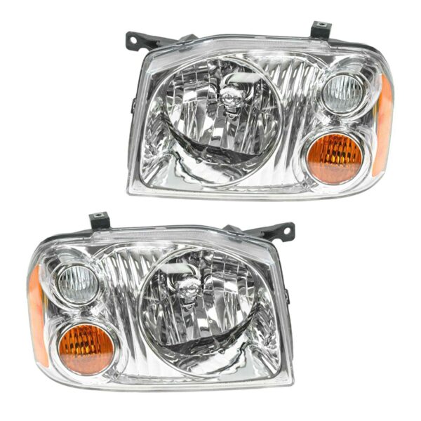 Headlights Headlamps Pair Set Left & Right for 01-04 Nissan Frontier Pickup