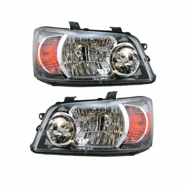 Headlights Headlamps Left & Right Pair Set for 04-06 Toyota Highlander