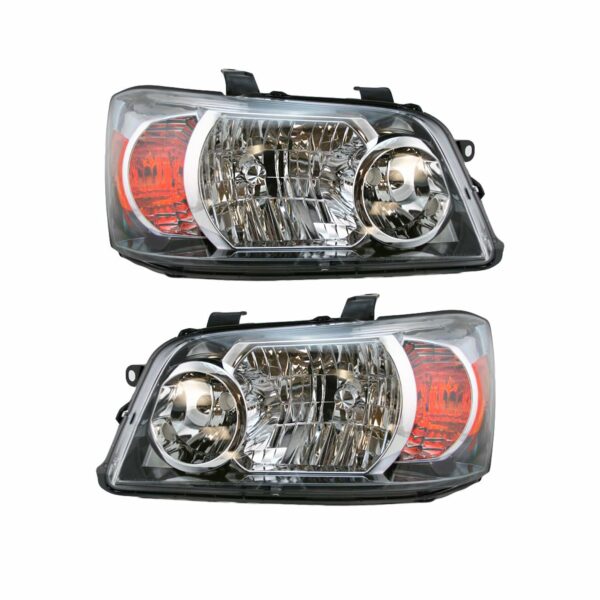 Headlights Headlamps Left & Right Pair Set for 04-06 Toyota Highlander