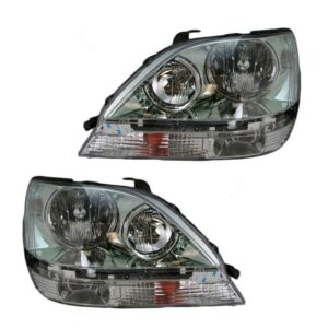 Headlights Headlamps Left & Right Pair Set for 01-03 Lexus RX300