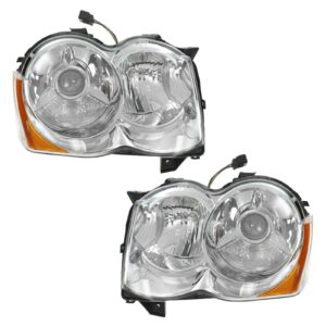 HID Xenon Headlights Headlamps Left & Right Pair Set for 08-10 Grand Cherokee