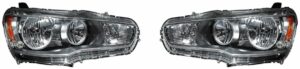 Headlights Headlamps Left & Right Pair Set for Mitsubishi Evo Evolution Lancer