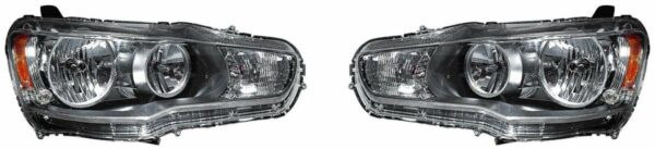 Headlights Headlamps Left & Right Pair Set for Mitsubishi Evo Evolution Lancer