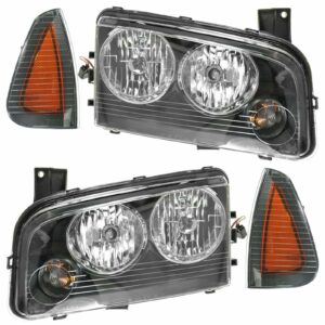 Headlight Headlamp Corner Light Lamp Kit Set of 4 for 06-07 Dodge Charger