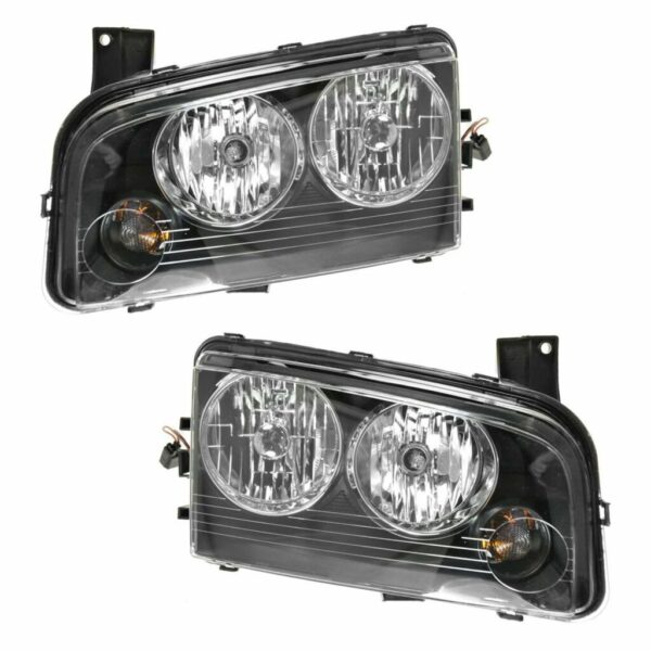 Headlights Headlamps Left & Right Pair Set for 06-07 Dodge Charger
