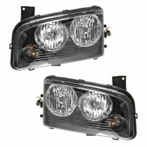 Headlights Headlamps Left & Right Pair Set for 06-07 Dodge Charger