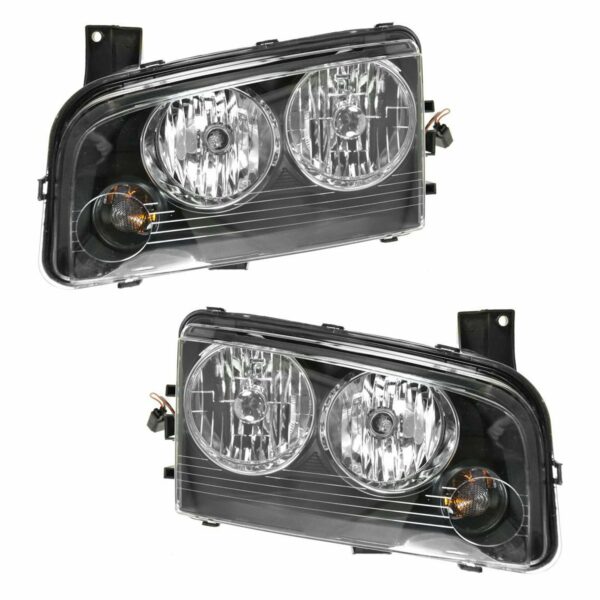 Headlights Headlamps Left & Right Pair Set for 06-07 Dodge Charger