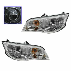 Headlights Headlamps Left & Right Pair Set for 03-07 Saturn Ion Coupe
