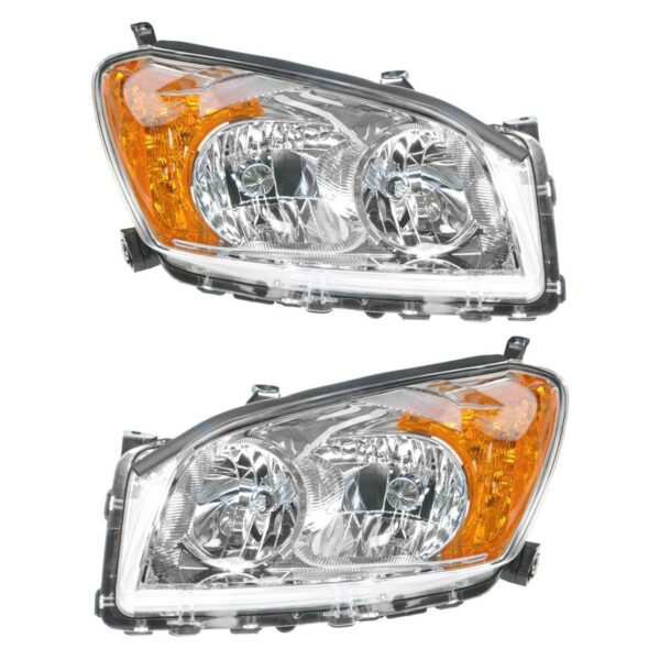 Front Headlight Headlamp Light Lamp Pair Set w/ Signal for 09-12 Toyota Rav4