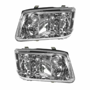 Headlights Headlamps Left & Right Pair Set for 99-02 VW Jetta