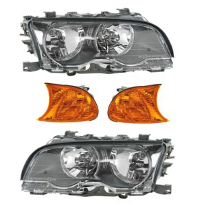 Headlight Lamp Parking Marker Corner Light LH RH 4 Piece Kit for BMW