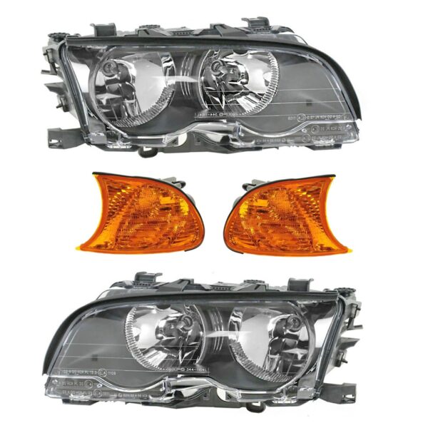 Headlight Lamp Parking Marker Corner Light LH RH 4 Piece Kit for BMW