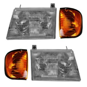 Headlight Headlamp Corner Light Lamp Kit Set of 4 for 01-03 Ford Econoline Van