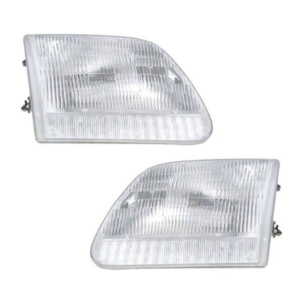 Headlights Headlamps Left & Right Pair Set for Expedition F-Series Pickup Truck