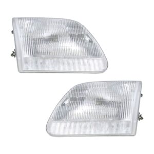 Headlights Headlamps Left & Right Pair Set for Expedition F-Series Pickup Truck