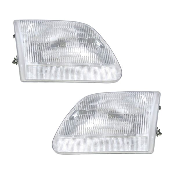 Headlights Headlamps Left & Right Pair Set for Expedition F-Series Pickup Truck