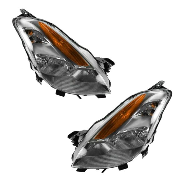 Headlights Headlamps Lights Lamps Pair Set for 08-09 Nissan Altima Coupe