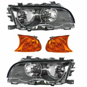Headlight Lamp Parking Marker Corner Light LH RH 4 Piece Kit for BMW