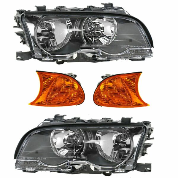 Headlight Lamp Parking Marker Corner Light LH RH 4 Piece Kit for BMW