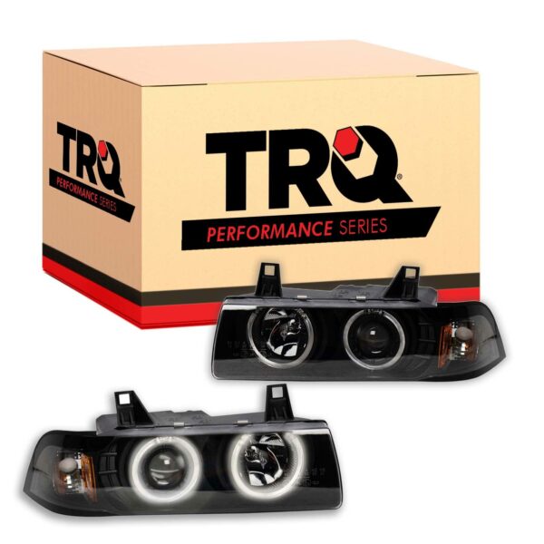 TRQ Performance Dual Halo Projector Headlight Set for 92-99 BMW 318i 323i 325i M3 Coupe Convertible