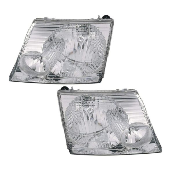 Headlights Headlamps Pair Set of 2 Kit for 02-05 Ford Explorer 4DR 4 Door