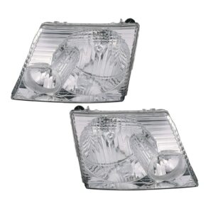 Headlights Headlamps Pair Set of 2 Kit for 02-05 Ford Explorer 4DR 4 Door
