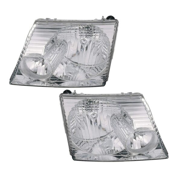 Headlights Headlamps Pair Set of 2 Kit for 02-05 Ford Explorer 4DR 4 Door