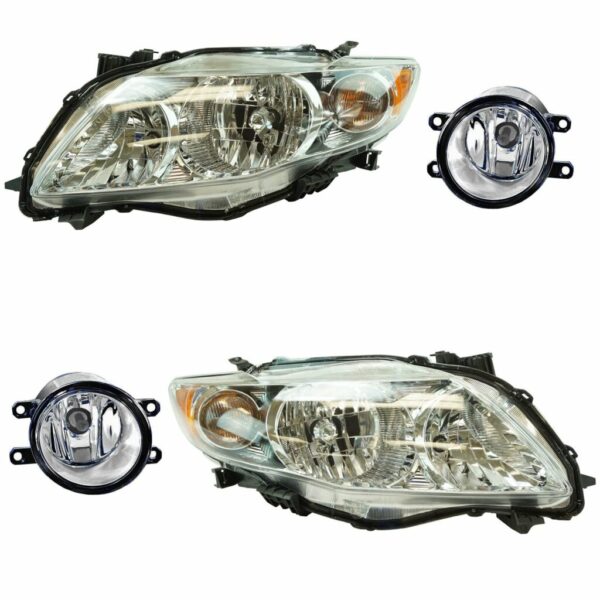 Headlight Fog Driving Light Lamp LH RH Kit Set of 4 for Toyota Corolla