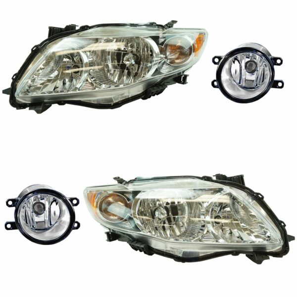Headlight Fog Driving Light Lamp LH RH Kit Set of 4 for Toyota Corolla
