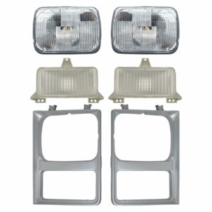 6 Piece Lighting Kit Parking Lights Headlights & Bezels Direct Fit for Blazer Jimmy C/K Suburban Truck