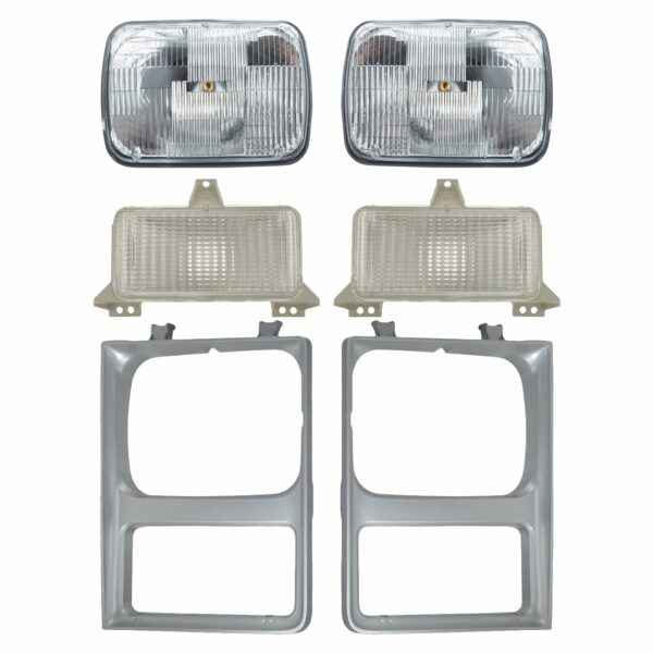 6 Piece Lighting Kit Parking Lights Headlights & Bezels Direct Fit for Blazer Jimmy C/K Suburban Truck