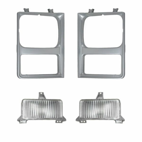 Headlight Lamp & Bezel Parking Light Kit Set of 4 Compatible with 85-88 Chevy GMC Pickup SUV