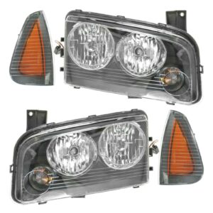 Headlight Headlamp Corner Light Lamp Kit Set of 4 for 06-07 Dodge Charger