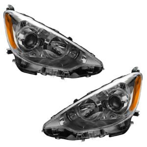 Headlight Headlamp LH Driver & RH Passenger PAIR Set for 12-13 Toyota Prius C