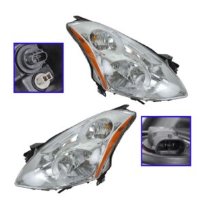 Xenon HID Headlight Headlamp LH & RH Pair Set of 2 for 10-12 Nissan Altima Sedan