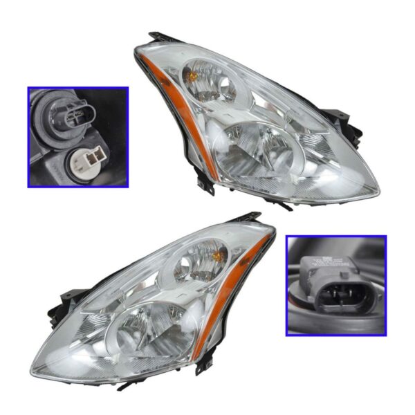 Xenon HID Headlight Headlamp LH & RH Pair Set of 2 for 10-12 Nissan Altima Sedan