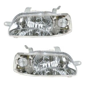 Headlights Headlamps Pair Set Left LH & Right RH for 04-06 Chevy Aveo
