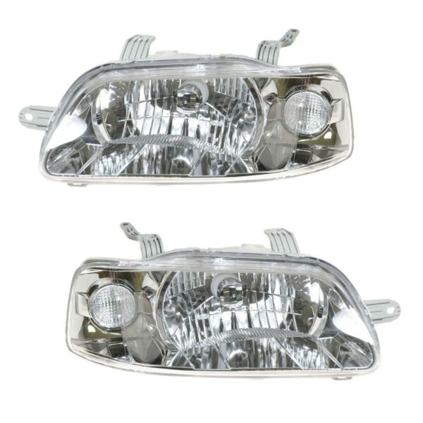Headlights Headlamps Pair Set Left LH & Right RH for 04-06 Chevy Aveo