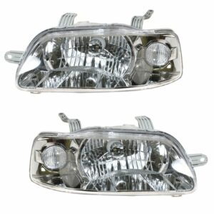 Headlights Headlamps Pair Set Left LH & Right RH for 04-06 Chevy Aveo
