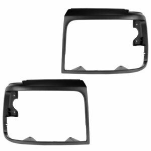 Headlight Lamp Door Bezels Trim Gray Argent Pair Compatible with Bronco F150 F250 F350 F450