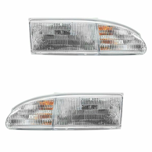 Headlights Headlamps Left & Right Pair Set for 94-95 Ford Thunderbird