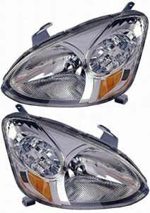 Headlight Headlamp Pair Set for 03-05 Toyota Echo 2 Door Coupe 4 Door Sedan