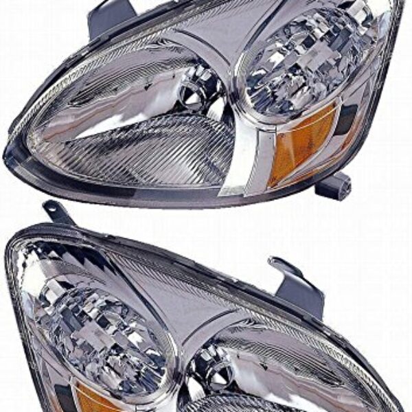 Headlight Headlamp Pair Set for 03-05 Toyota Echo 2 Door Coupe 4 Door Sedan