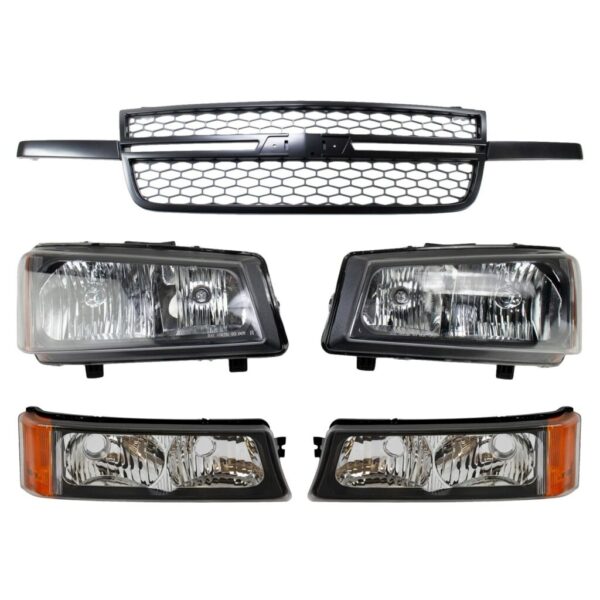 Grille Headlights Parking Lights Fits 2003-07 Chevrolet Avalanche Silverado