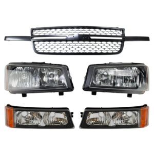 Grille Headlights Parking Lights Fits 2003-07 Chevrolet Avalanche Silverado