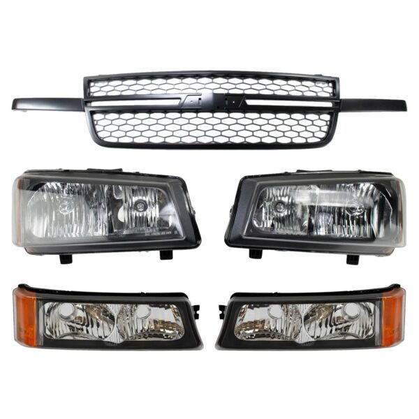 Grille Headlights Parking Lights Fits 2003-07 Chevrolet Avalanche Silverado